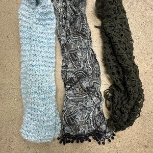Set of Three Cozy Scarves Including a Lucky Brand Scarf